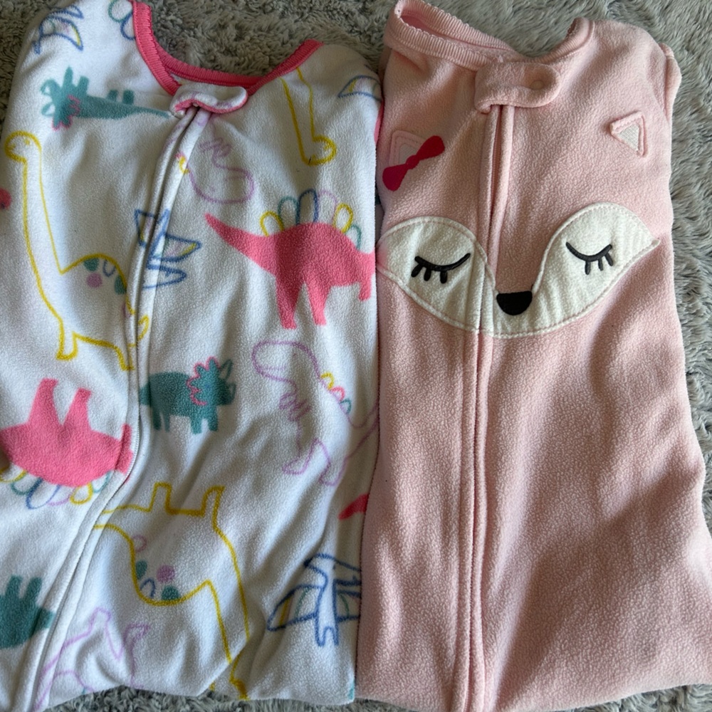 24M Carters fleece sleepers